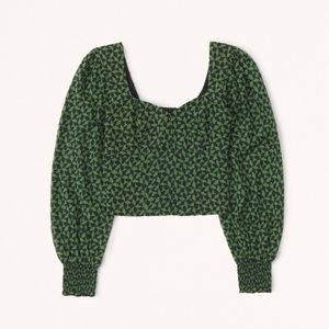 Abercrombie Long-Sleeve Sweetheart Puff Sleeve Top
